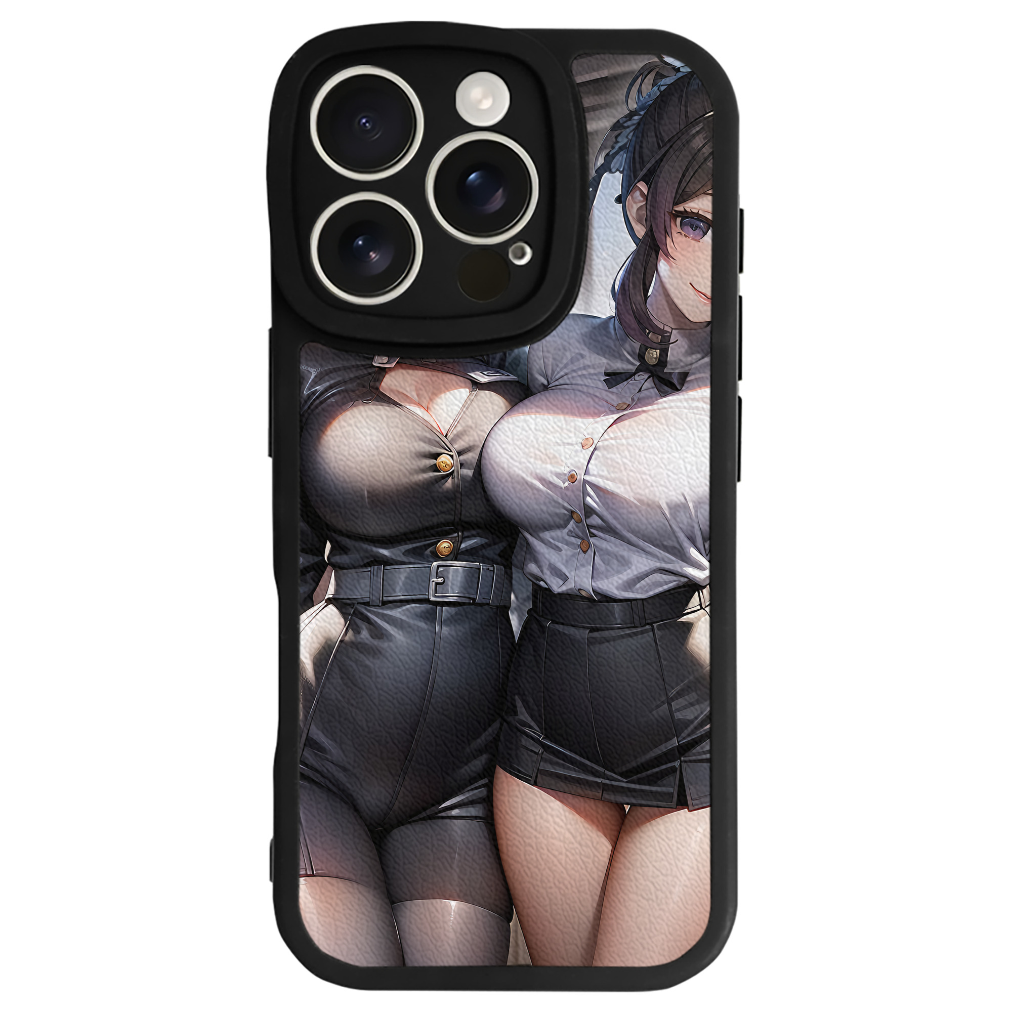 （画像用） 鬼滅の刃（きめつのやいば）蟲柱-胡蝶 しのぶ／こちょう しのぶ Kochou Shinobu 【iPhone 16シリーズ対応】シリコンスマホケース（レザー調） 材質：シリコン